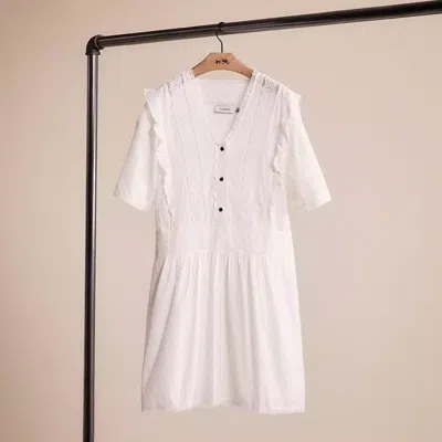 Coach Restored Broderie Anglaise Mini Dress In White
