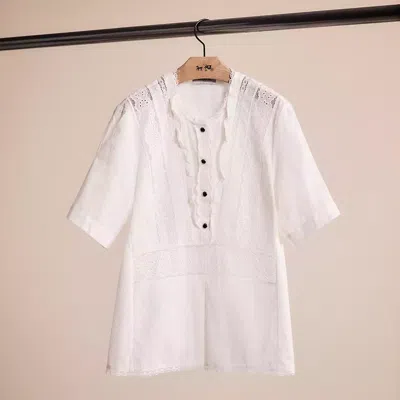 Coach Restored Broderie Anglaise Top In Cream