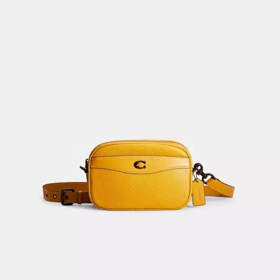 Coach Restored Camera Bag In Pewter/flax