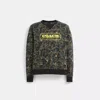 Coach Restored Camo Print Crewneck In Green/black
