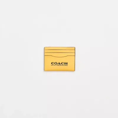 Coach Restored Card Case In Canary/black