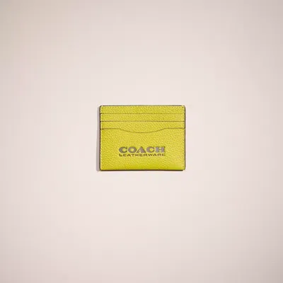 Coach Restored Card Case In Key Lime/army Green