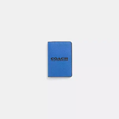 Coach Restored Card Wallet In Blue Fin/black