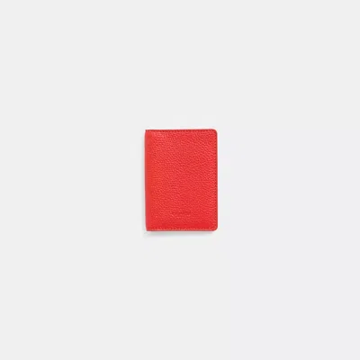 Coach Restored Card Wallet In Electric Coral/electric Red