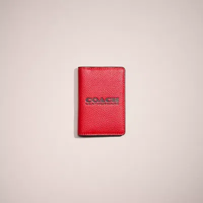 Coach Restored Card Wallet In Sport Red/oxblood