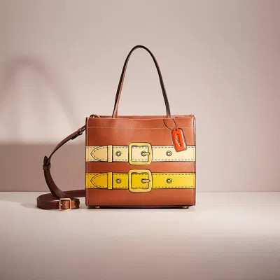 Coach Restored Cashin Carry 22 With Trompe L'oeil Print In Brass/1941 Saddle Multi