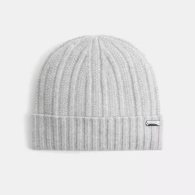 Coach Restored Cashmere Seed Stitch Knit Hat In Green