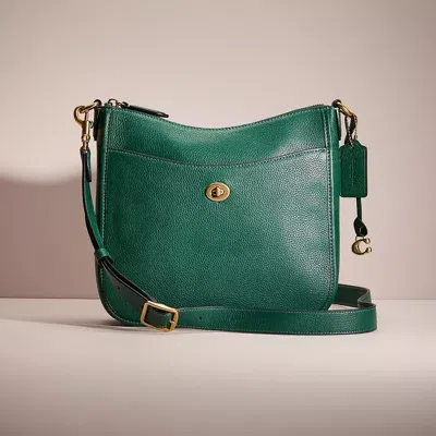 Coach Restored Chaise Crossbody In Brass/dark Pine