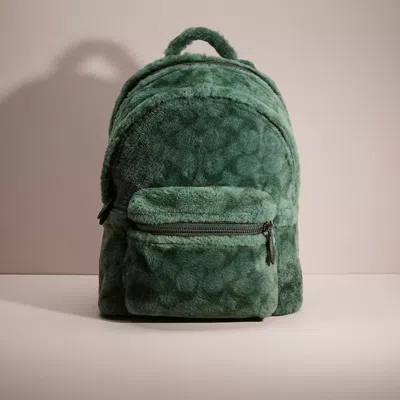 Coach Restored Charter Backpack In Signature Shearling In Green
