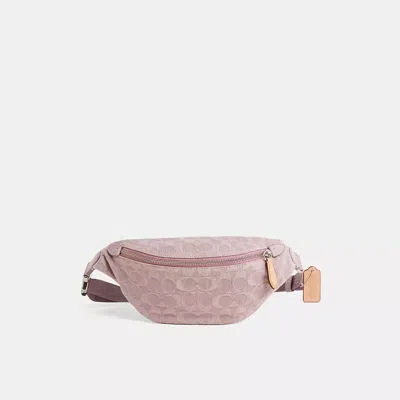 Coach Restored Charter Belt Bag 7 In Signature Denim In Pink