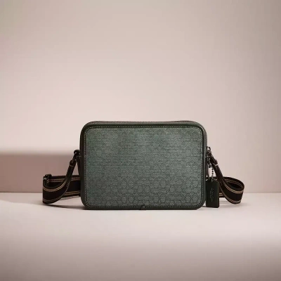 Coach Restored Charter Crossbody 24 In Micro Signature Jacquard In Amazon Green