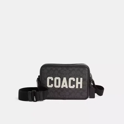 Pre-owned Coach Restored Charter Crossbody Bag 24 In Signature Canvas With  Graphic In Multi