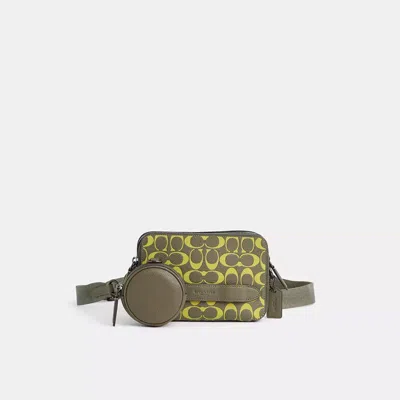 Coach Restored Charter Crossbody With Hybrid Pouch In Signature Leather In Green