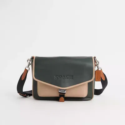Coach Restored Charter Messenger In Colorblock In Amazon Green Multi