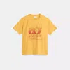 Coach Restored  80 Th Anniversary T Shirt In Mustard