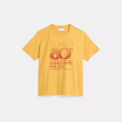 Coach Restored  80 Th Anniversary T Shirt In Mustard