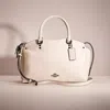 Coach Restored  Drew Satchel With Snakeskin Detail In Gunmetal/chalk