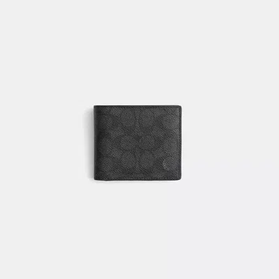 Coach Restored Coin Wallet In Signature Canvas In Black