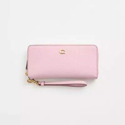 Coach Restored Continental Wallet In Brass/carnation
