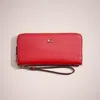 Coach Restored Continental Wallet In Brass/sport Red