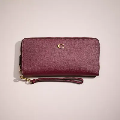 Coach Restored Continental Wallet In Brass/wine