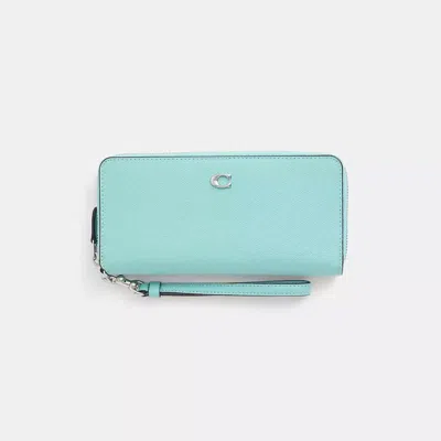 Coach Restored Continental Wallet In Blue