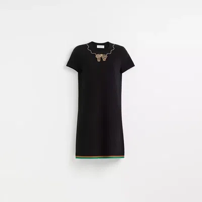 Coach Restored Crystal Embellished Sweater Dress In Black