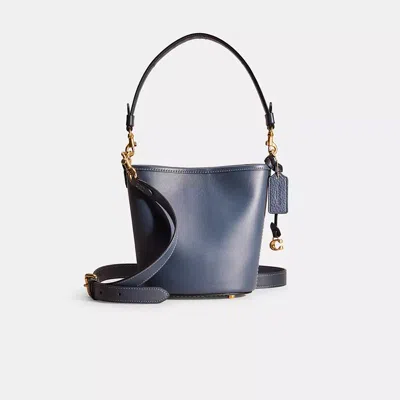 Coach Restored Dakota Bucket Bag 16 In Brass/denim