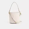 Coach Restored Dakota Bucket Bag In Brass/chalk