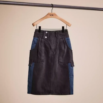 Coach Restored Denim Skirt In Black