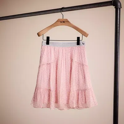 Coach Restored Denim Waistband Mini Skirt In Pink