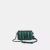 Coach Restored Dinky 18 With Quilting In Pewter/metallic Dark Green