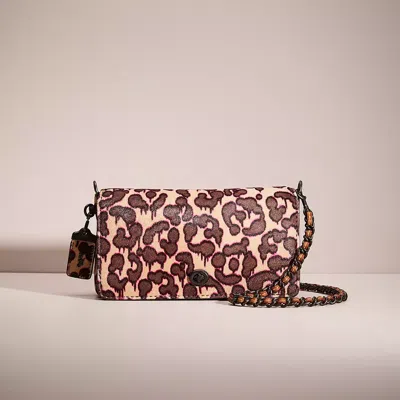 Coach Restored Dinky In Pewter/wild Beast Natural/pnk
