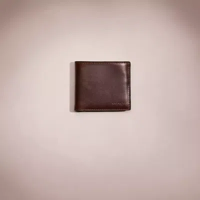 Coach Restored Double Billfold Wallet In Mahogany Brown