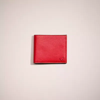 Coach Restored Double Billfold Wallet In Sport Red
