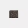 Coach Restored Double Billfold Wallet With Horse And Carriage Print In Brown