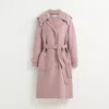 Coach Restored Double Face Midi Coat With Removable Shearling Collar In Mauve