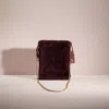Coach Restored Drawstring Pouch In Shearling In Brass/sangria