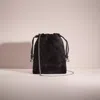 Coach Restored Drawstring Pouch In Shearling In Silver/black