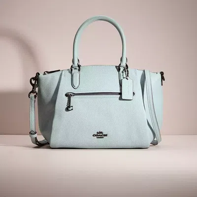 Coach Restored Elise Satchel In Pewter/aqua