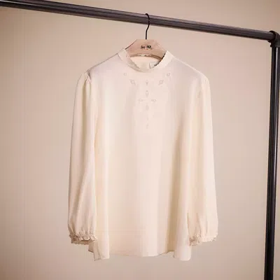 Coach Restored Embroidered Top In Cream