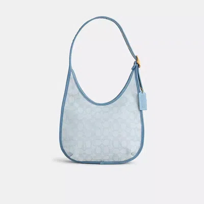 Coach Restored Ergo Shoulder Bag In Signature Jacquard In Brass/marble Azure