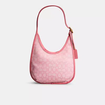 Coach Restored Ergo Shoulder Bag In Signature Jacquard In Brass/taffy