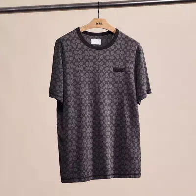 Coach Restored Essential T Shirt In Charcoal Signature