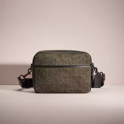 Coach Restored Flight Bag In Signature Suede In Brown