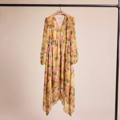 Coach Restored Floral Long Dress In Multi
