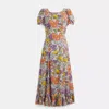 Coach Restored Floral Midi Dress In Multi