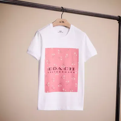 Coach Restored Floral Print T Shirt In White