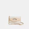 Coach Restored Foldover Cut Out Clutch Crossbody In Signature Jacquard In Brass/chalk Ivory