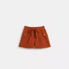 Coach Restored Garment Dyed Shorts In Brown